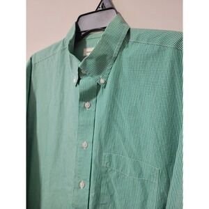 Onward Reserve Classic Fit Button Down Shirt Mens Large Green Gingham Non-Iron
